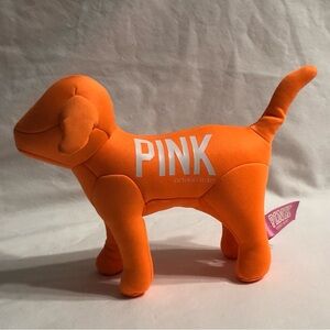 Victoria's Secret PINK vintage 1986 Vibrant Orange Dog stuffed plush.